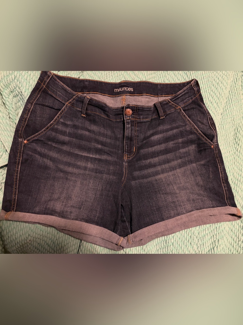 Maurices Women's Jean Shorts, Size 18W Dark Wash, lived in look